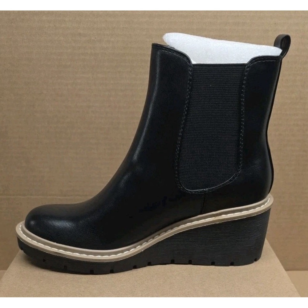 IDIFU Wedge Chelsea Boots Women's Platform Low Heel Ankle Boots Size 9.5